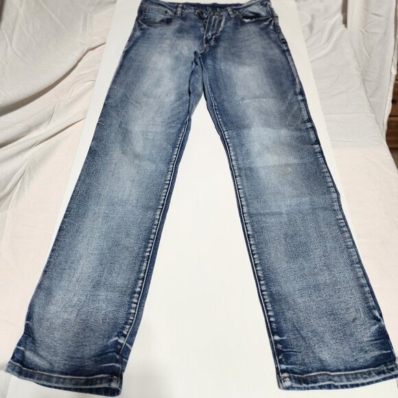 Rue21 Men’s Distressed Straight-Leg Jeans – Blue Denim | Size 32x32 - Picture 1 of 7